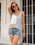 COLOR CONTRAST LADIES KNITTED TOP