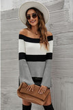 SLIM OFF THE SHOULDER SWEATER PULLOVER