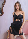 HOLLOW-OUT ICE SILK SLING NIGHTGOWN