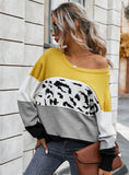 COLOR MATCHING SWEATER TOP