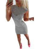 Fit Lace Bodycon Party Dresses Casual Splicing Mini Dress