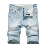 Stone Washed Holes Jeans Summer Denim Shorts Slim 