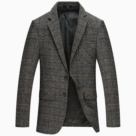 Chest Pocket Blazers for Men Coffee Fall Casual Woolen Stylish 