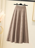 Wool Casual High Waist Skirt