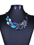 Cheap Vintage Colorful Leaves Jewelry Set