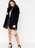 Women Medium Long Fur Coat With Velvety Rabbit Fur