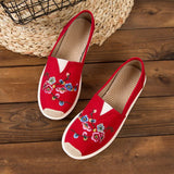 Pretty Slip On Suede Embroidery Flat Shoes