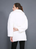 Women Fur Coat Imitation Mink Fur Long Sleeve Medium