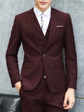  Formal Men's Three Pieces Suit with Contrast Buttons