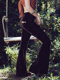 Unique Embroidered Decoration Bell-Bottoms Pants