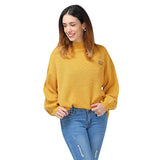 Women's Casual Loose Knitted Sweater Lantern Sleeve Crewneck Fashion Pullover Sweater Tops