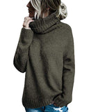 Womens Sweaters Casual Turtleneck Long Sleeve Soft Knitted Sweater