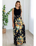 Women's Summer Sexy Strapless Floral Print Pleated Flounced Ruffled Dress