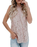 Womens Lace Crochet Sleeveless Tops Sexy Halter Hollow Out Nightout Tanks Blouse