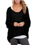 Women's Batwing Sleeve Off Shoulder Loose Oversized Baggy Tops Sweater