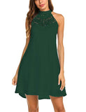 Womens Halter Neck Chiffon Tunic Tank Dress T Shirt Dresses