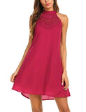 Womens Halter Neck Chiffon Tunic Tank Dress T Shirt Dresses