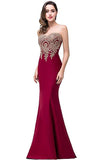 Women Formal Lace Appliques Long Prom Dress