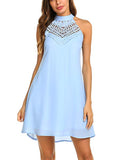 Womens Halter Neck Chiffon Tunic Tank Dress T Shirt Dresses