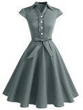 Women's 1950s Retro Rockabilly Dress Cap Sleeve Vintage Swing Dress