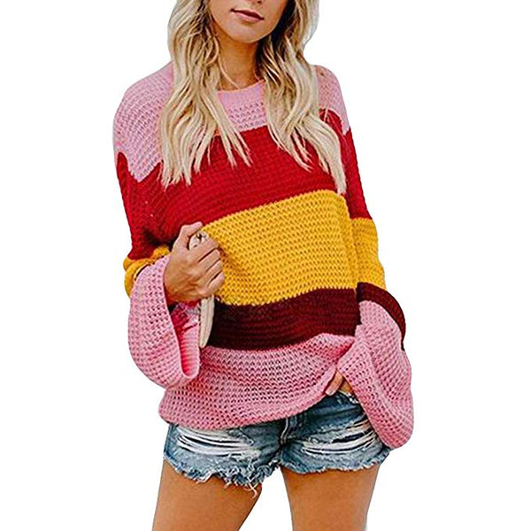 Women Knit Loose Pullover Sweater