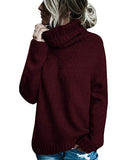 Womens Sweaters Casual Turtleneck Long Sleeve Soft Knitted Sweater