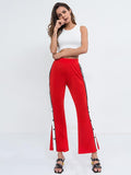 Popular Patchwork Flared High Waist Trousers