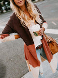 Dreamy Sleeves knitting striped Cardigan Tops