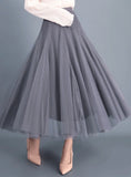 A-LINE ELEGANT MAXI TULLE ANKLE LENGTH SKIRT