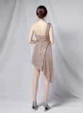 SEXY ONE SHOULDER SLEEVELESS DRESS