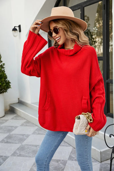 TURTLENECK LONG SLEEVE LOOSE SWEATER