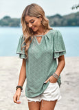 SOLID COLOR HOLLOW KNIT TOP