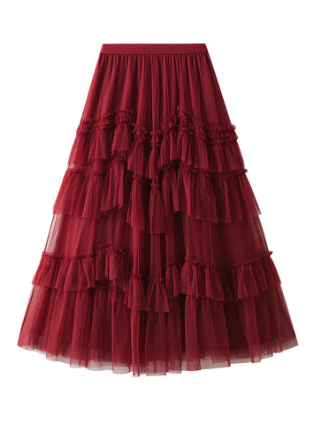 JOKER MESH STITCHING SKIRT