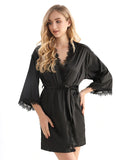IMITATION SILK SATIN ROBE BATHROBE PAJAMAS