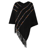 COLORFUL FRINGE SWEATER CLOAK