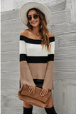 SLIM OFF THE SHOULDER SWEATER PULLOVER