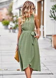 JACQUARD SLEEVELESS VEST LONG DRESS