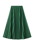 LONG HIGH WAIST PLEATED SKIRT