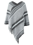 FRINGE KNIT SWEATER SHAWL CLOAK