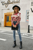 LEOPARD PRINT PULLOVER COLOR MATCHING SWEATER