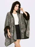 WOMAN LOOSE HOODED KNITTED CARDIGAN SHAWL CAPE