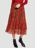 A-Line Lace Skirt Stitching Irregular Skirt