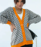 WOMEN'S KNITTING BUTTONS LOOSE KNITTED CARDIGAN SWEATERS