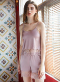 SILK HOME CLOTHES SLING NIGHTDRESS SUIT