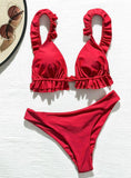 RUFFLES BATHING SUIT PUSH UP SWIMSUIT