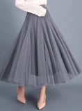A-Line Elegant Maxi Tulle Ankle Length Skirt