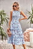WOMEN LEISURE PRINT SLEEVE DRESS