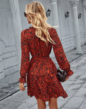 WAIST SLIMMING LONG SLEEVE DRESS