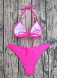 SEXY FASHION SOLID COLOR BIKINI