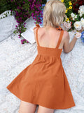 SUSPENDER SOLID COLOR CASUAL KNIT DRESS